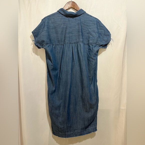 Madewell Dress Women's‎ Size Small Blue Chambray Short Sleeve Pocket Denim - Picture 2 of 6